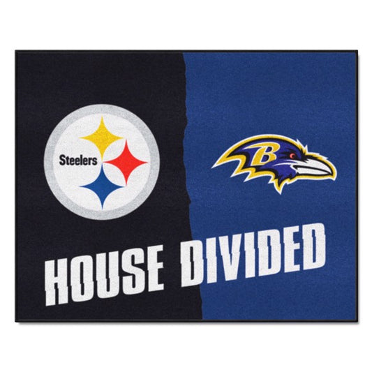 House Divided - Pittsburgh Steelers / Baltimore Ravens Mat / Rug by Fanmats