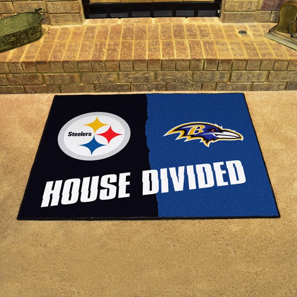 House Divided - Pittsburgh Steelers / Baltimore Ravens Mat / Rug by Fanmats