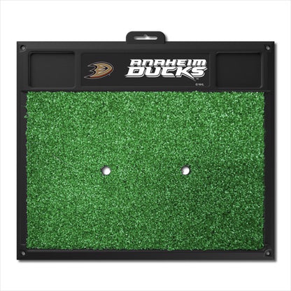 Anaheim Ducks NHL Golf Mat: Brand new, 20"x17", dual tee design, cups for balls/tees, heavy-duty vinyl, realistic turf.