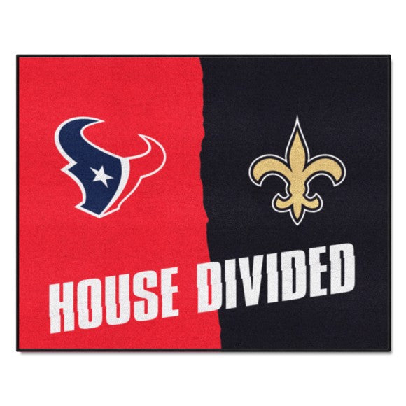 House Divided - Houston Texans / New Orleans Saints Mat / Rug by Fanmats