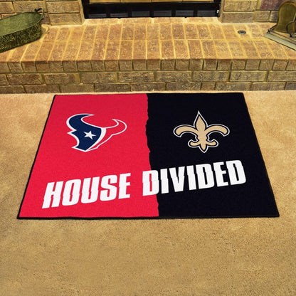 House Divided - Houston Texans / New Orleans Saints Mat / Rug by Fanmats