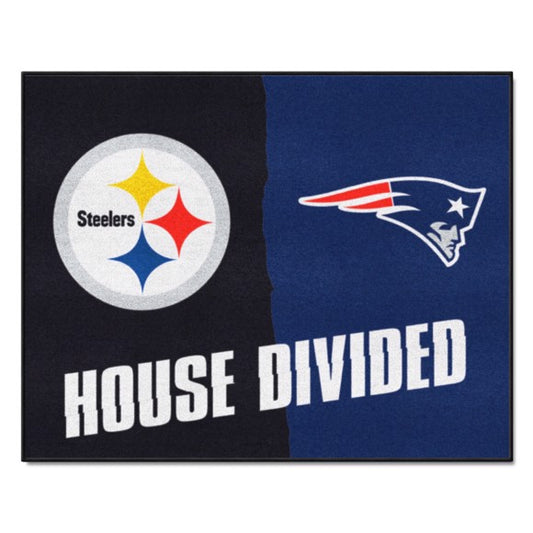 House Divided - Pittsburgh Steelers / New England Patriots Mat / Rug by Fanmats