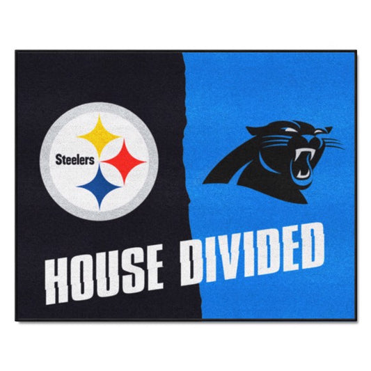 House Divided - Pittsburgh Steelers / Carolina Panthers Mat / Rug by Fanmats