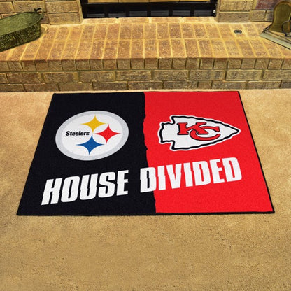 House Divided - Pittsburgh Steelers / Kansas City Chiefs Mat / Rug by Fanmats