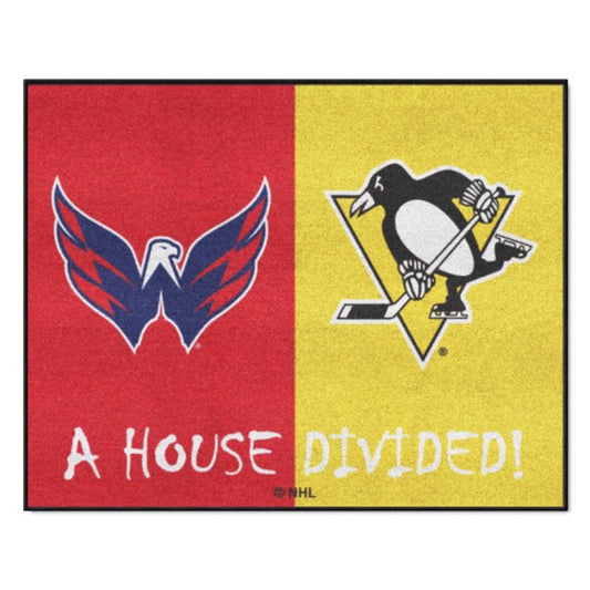 House Divided - Washington Capitals / Pittsburgh Penguins House Divided Mat /Rug