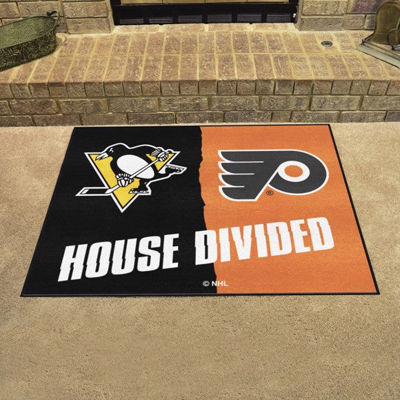 House Divided - Pittsburgh Penguins / Philadelphia Flyers Mat / Rug by Fanmats