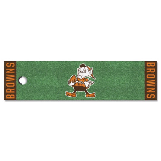 Cleveland Browns Retro "Brownie the Elf Logo" Green Putting Mat by Fanmats