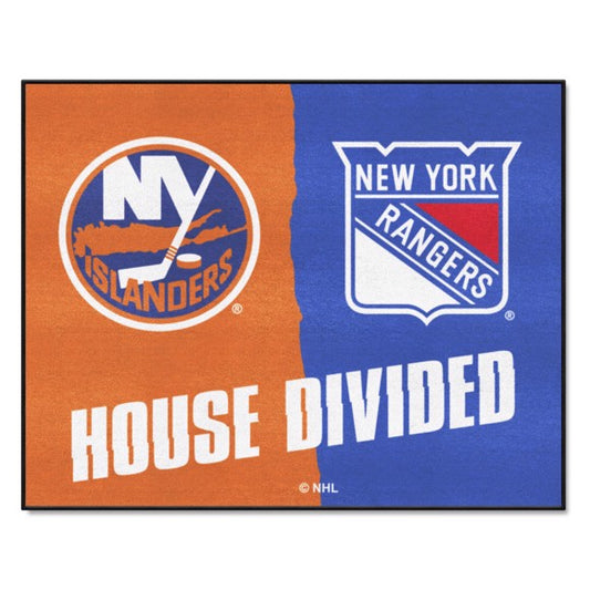 House Divided - New York Islanders / New York Rangers Mat / Rug by Fanmats