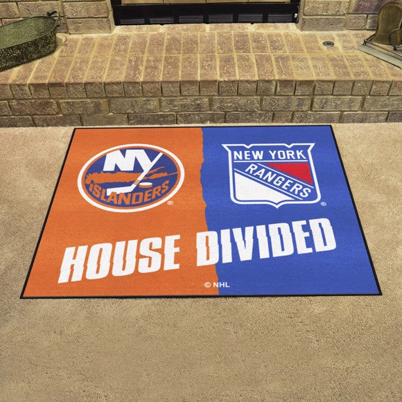 House Divided - New York Islanders / New York Rangers Mat / Rug by Fanmats