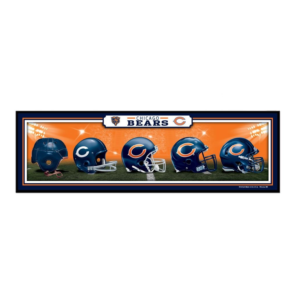 Chicago Bears "History of Helmets" 9" x 30" Wood Sign by Wincraft