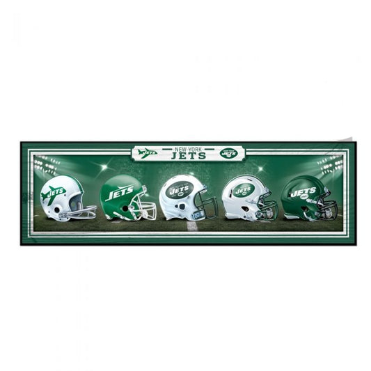 New York Jets "History of Helmets" 9" x 30" Wood Sign by Wincraft