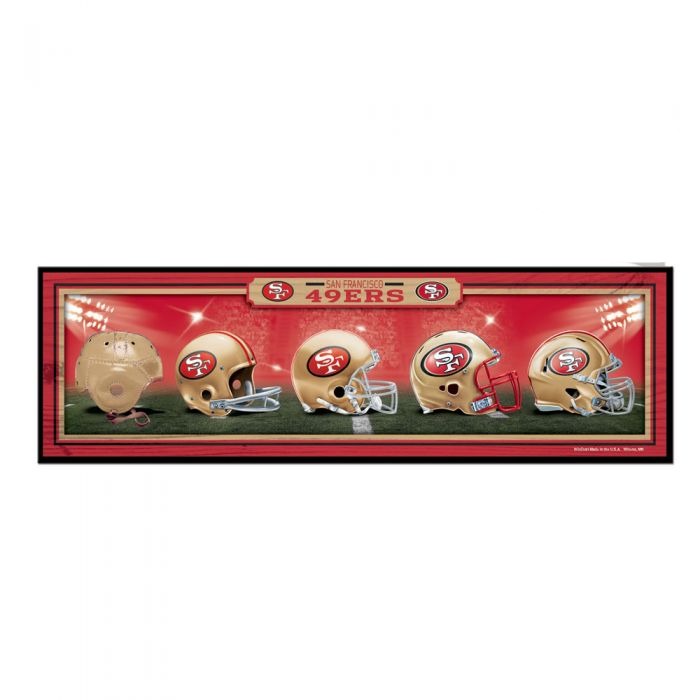 San Francisco 49ers "History of Helmets" 9" x 30" Wood Sign by Wincraft