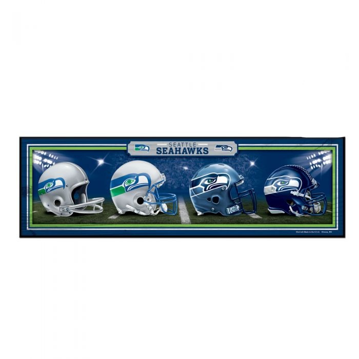 Seattle Seahawks "History of Helmets" 9" x 30" Wood Sign by Wincraft