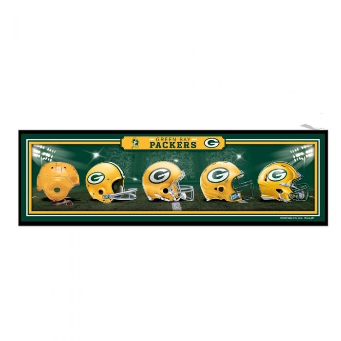 Green Bay Packers "History of Helmets" 9" x 30" Wood Sign by Wincraft