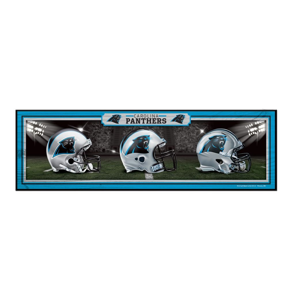 Carolina Panthers "History of Helmets" 9" x 30" Wood Sign by Wincraft