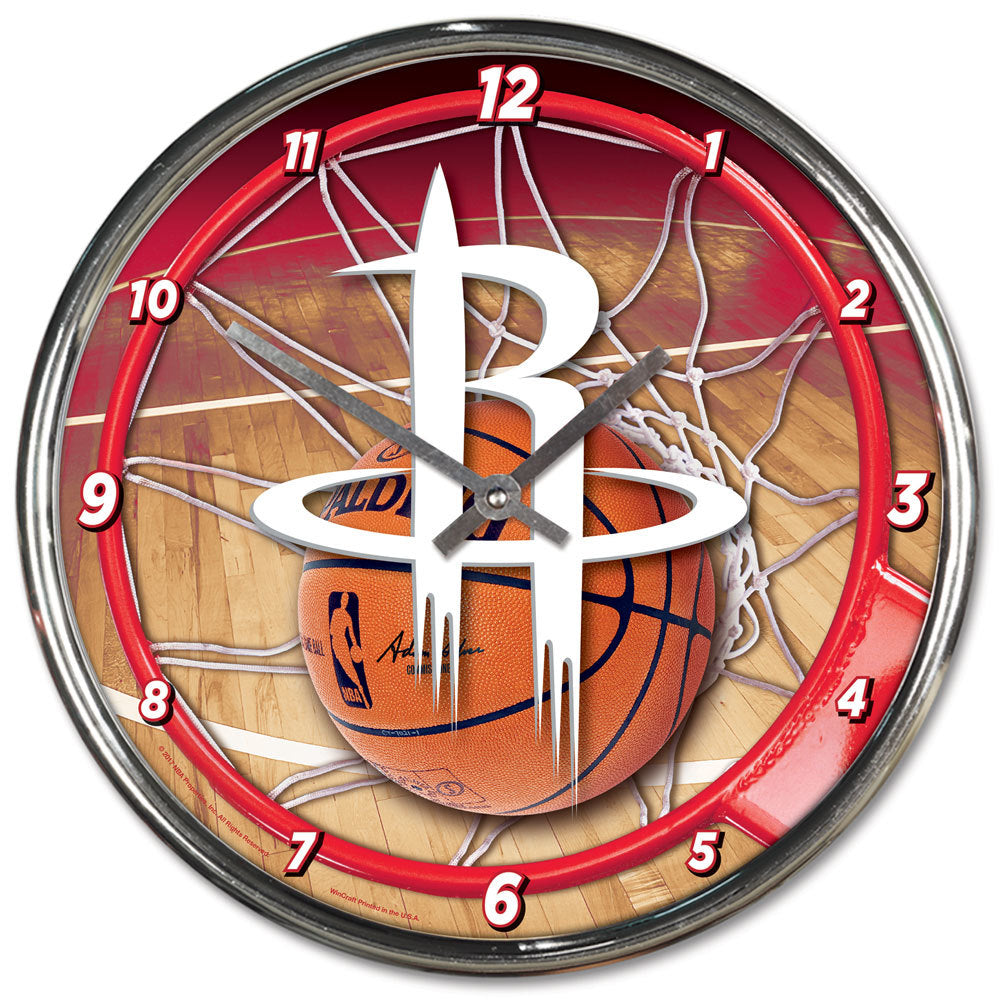 Houston Rockets 12" Round Chrome Wall Clock by Wincraft