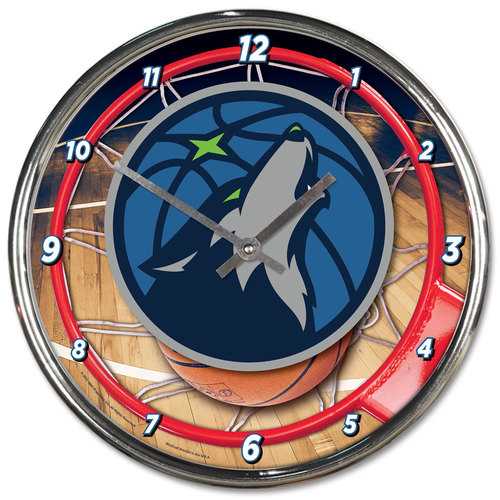 Minnesota Timberwolves 12" Round Chrome Wall Clock by Wincraft