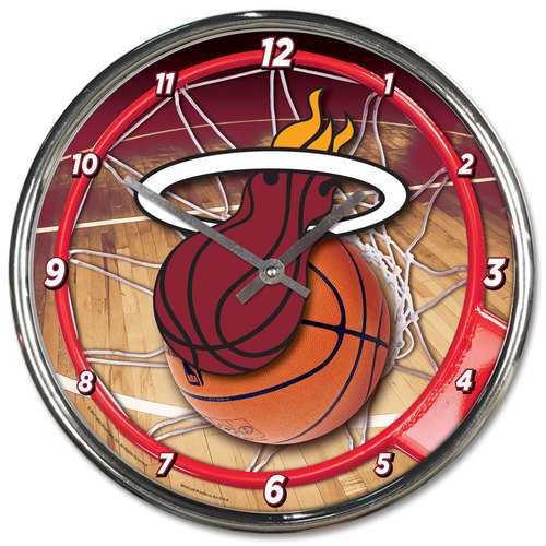 Miami Heat 12" Round Chrome Wall Clock by Wincraft
