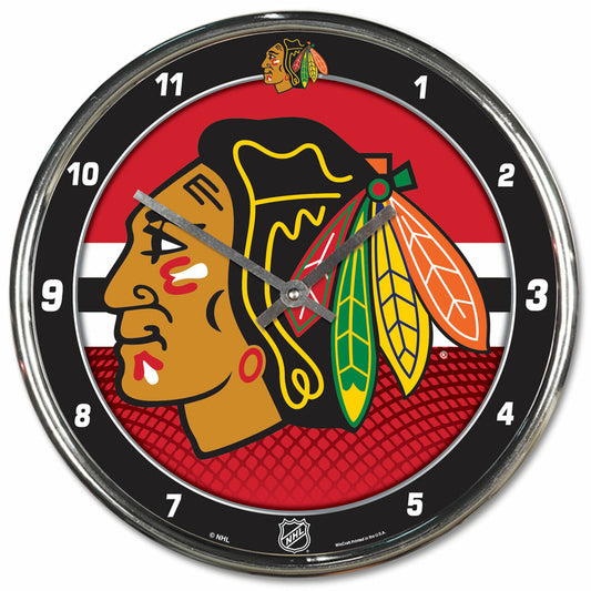 Chicago Blackhawks 12" Round Chrome Wall Clock by Wincraft