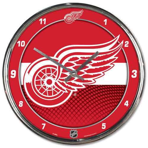 Detroit Red Wings 12" Round Chrome Wall Clock by Wincraft