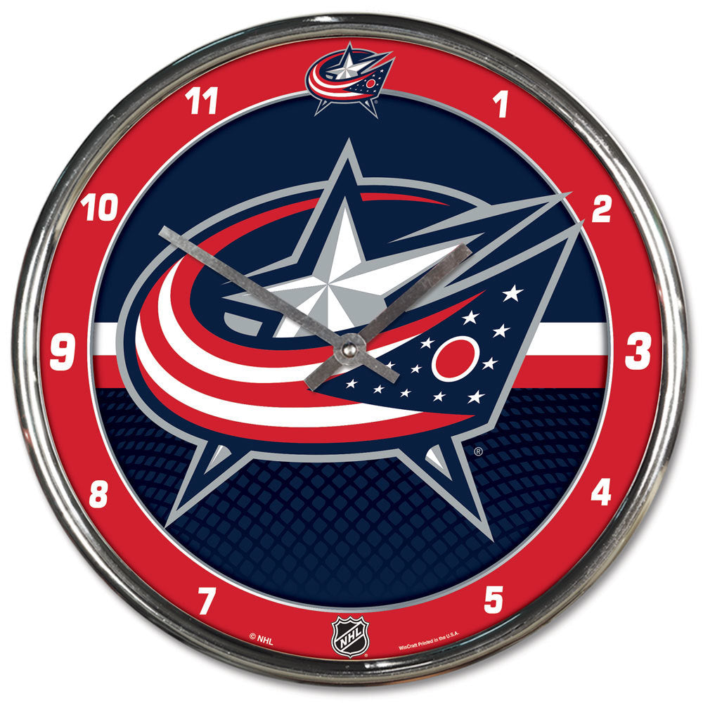 Columbus Blue Jackets 12" Round Chrome Wall Clock by Wincraft