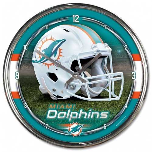 Miami Dolphins 12" Round Chrome Wall Clock by Wincraft