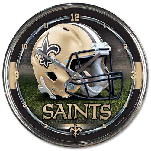 New Orleans Saints 12" Round Wall Chrome Clock by Wincraft