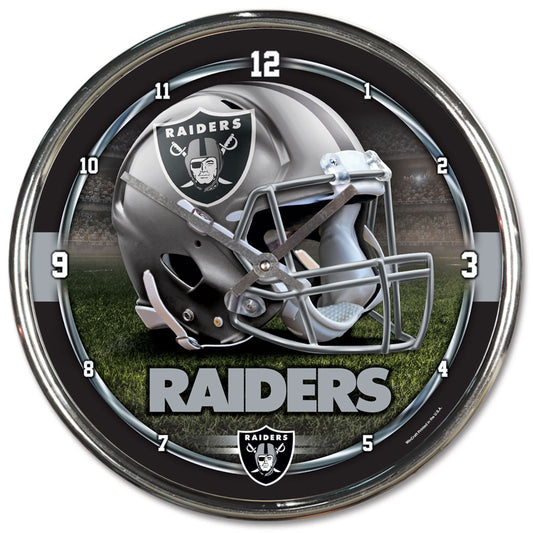 Las Vegas  Raiders 12" Round Chrome Wall Clock by Wincraft