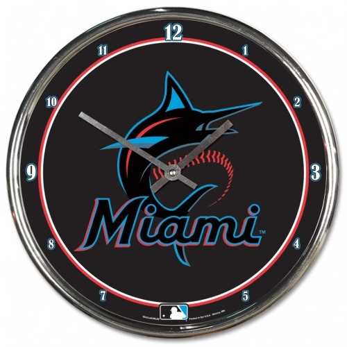 Miami Marlins 12" Round Chrome Wall Clock by Wincraft