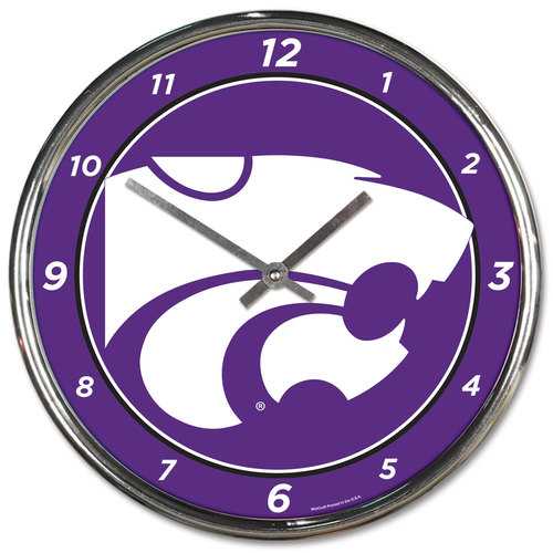 Kansas State Wildcats 12" Round Chrome Wall Clock by Wincraft