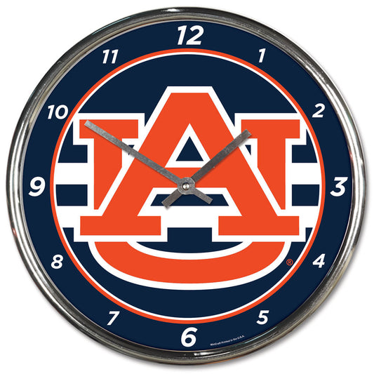 Auburn Tigers 12" Round Chrome Wall Clock by Wincraft