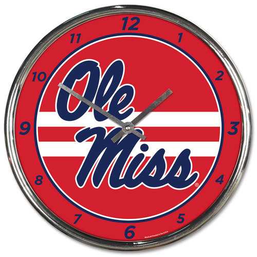 Mississippi (Ole Miss) Rebels 12" Round Chrome Wall Clock by  Wincraft