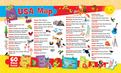 Explorer Kids - USA Map - 60 Piece Kids Jigsaw Puzzle by Masterpieces see