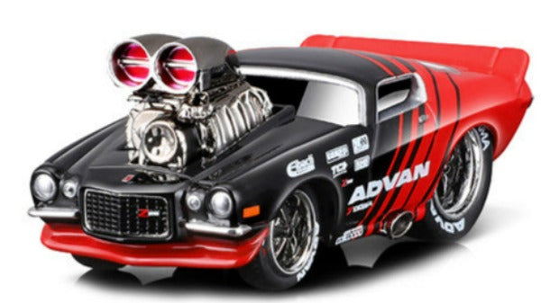 1971 Chevrolet Camaro Red and Black "Advan" 1/64 Diecast Model Car by Muscle Machines