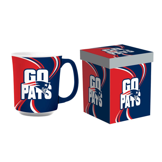 New England Patriots 14oz Ceramic Coffee Mug with Matching Box by Evergreen