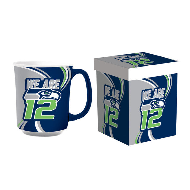 Seattle Seahawks 14oz Ceramic Coffee Mug with Matching Box by Evergreen