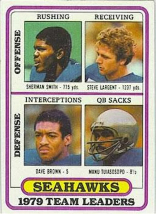 1980 Topps Seattle Seahawks Team Leaders Card
