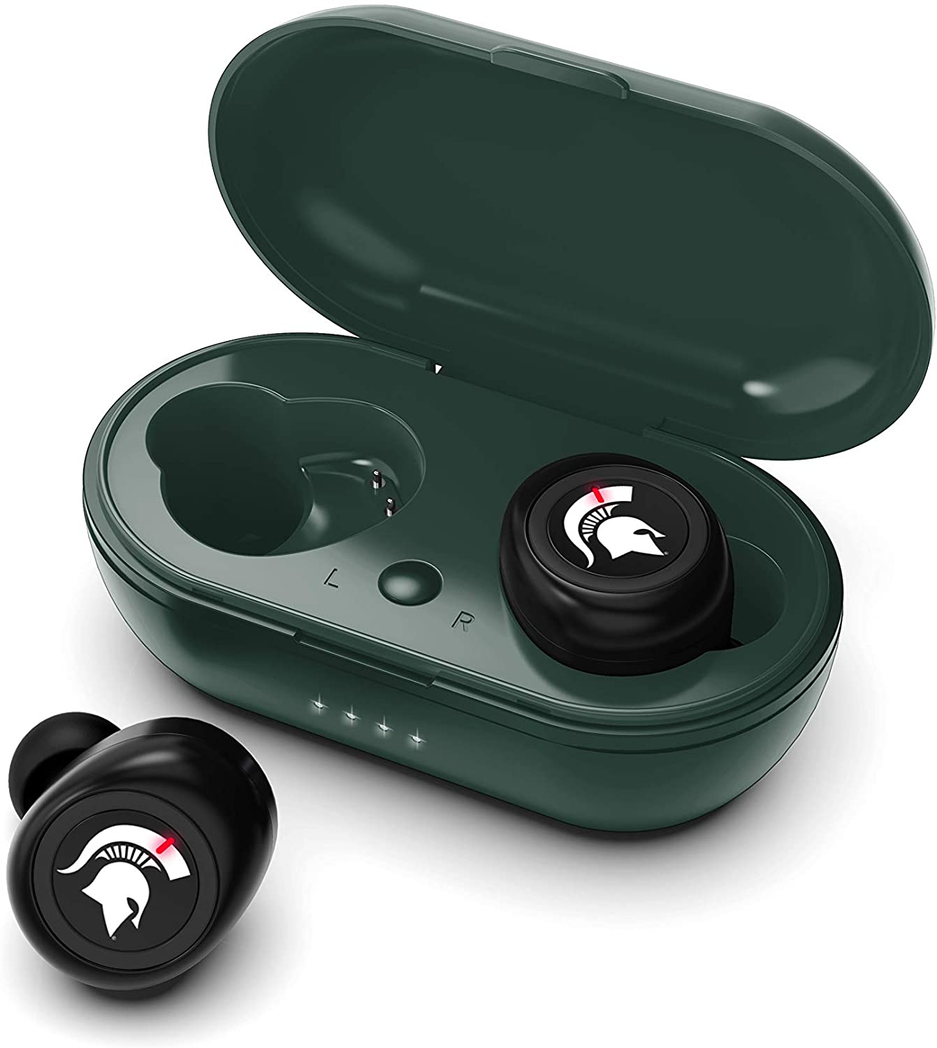 Michigan Spartans True Wireless Bluetooth Earbuds w/Charging Case by Prime Brands