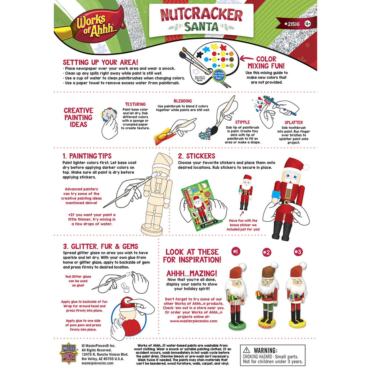 Nutcracker Santa Holiday Wood Paint Kit by Masterpieces