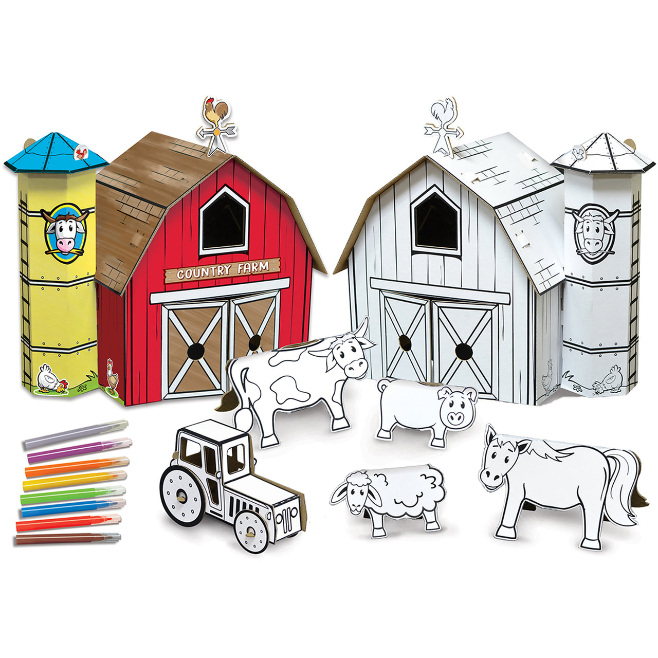 Country Farm Buildable Cardboard Creations Kit by Masterpieces