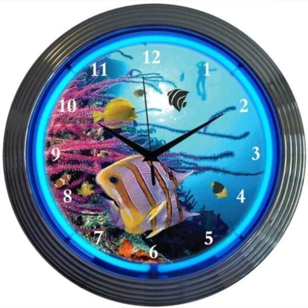 Aquarium 15" Neon Clock by Neonetics