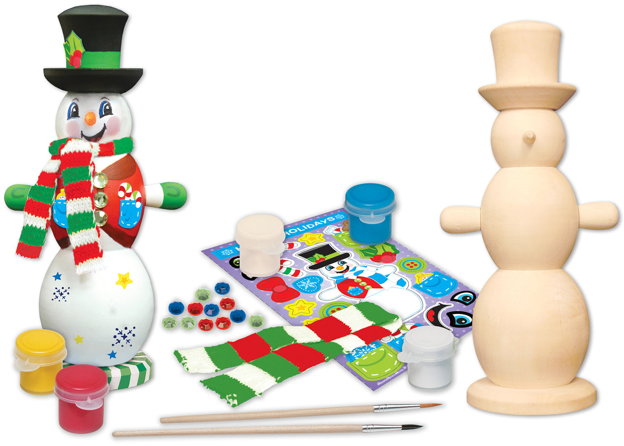 Snowman Figurine Holiday Wood Paint Kit by Masterpieces