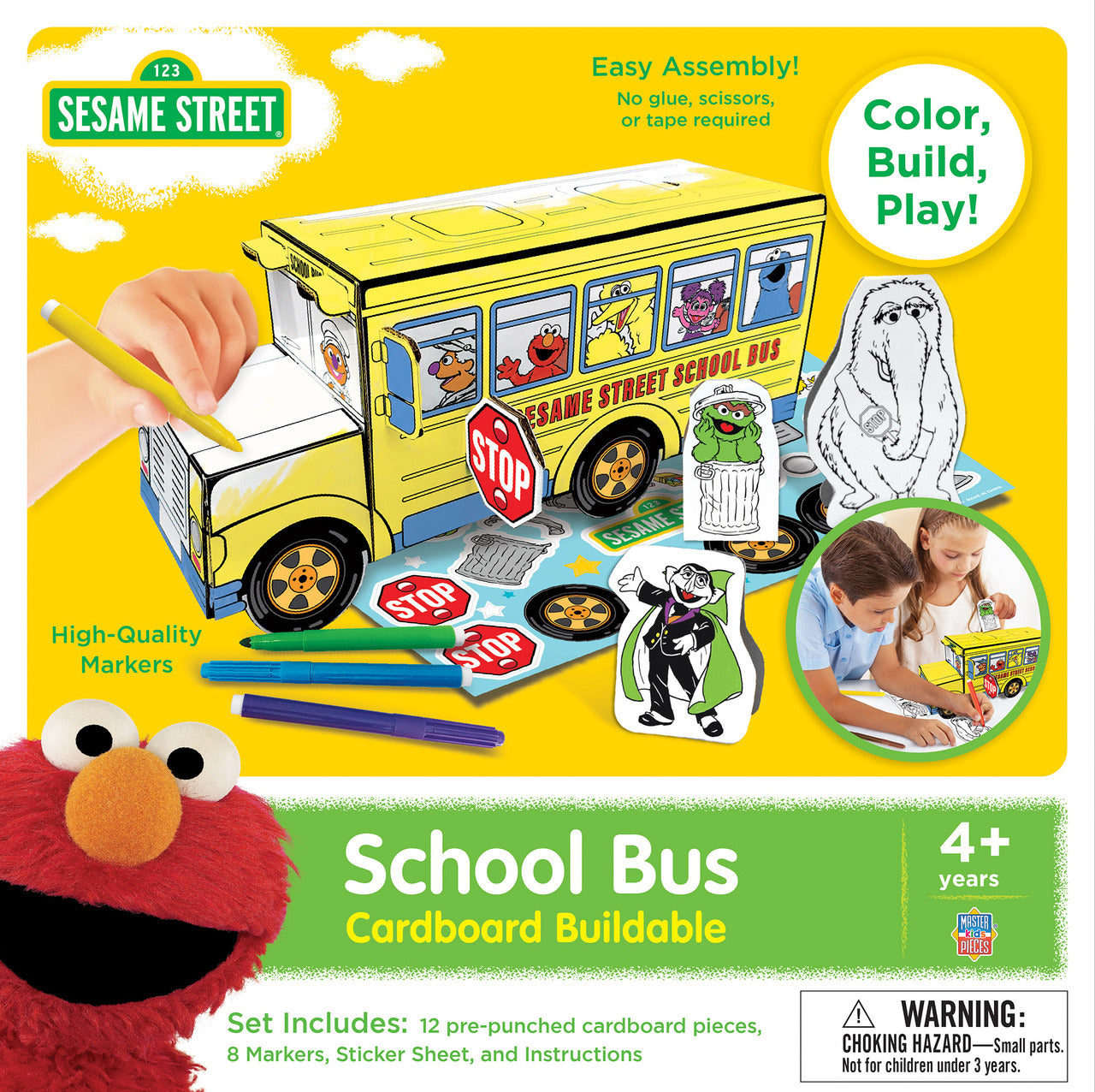 Sesame Street - Buildable Cardboard Creations School Bus by Masterpieces