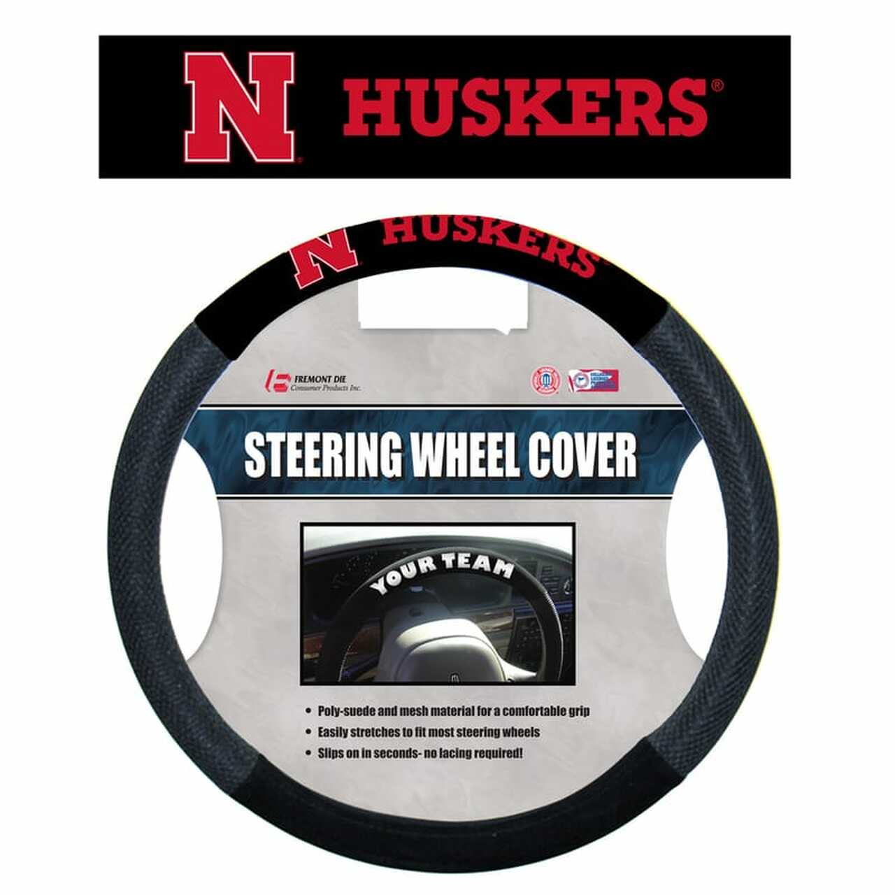 Nebraska Cornhuskers Mesh Steering Wheel Cover by Fremont Die