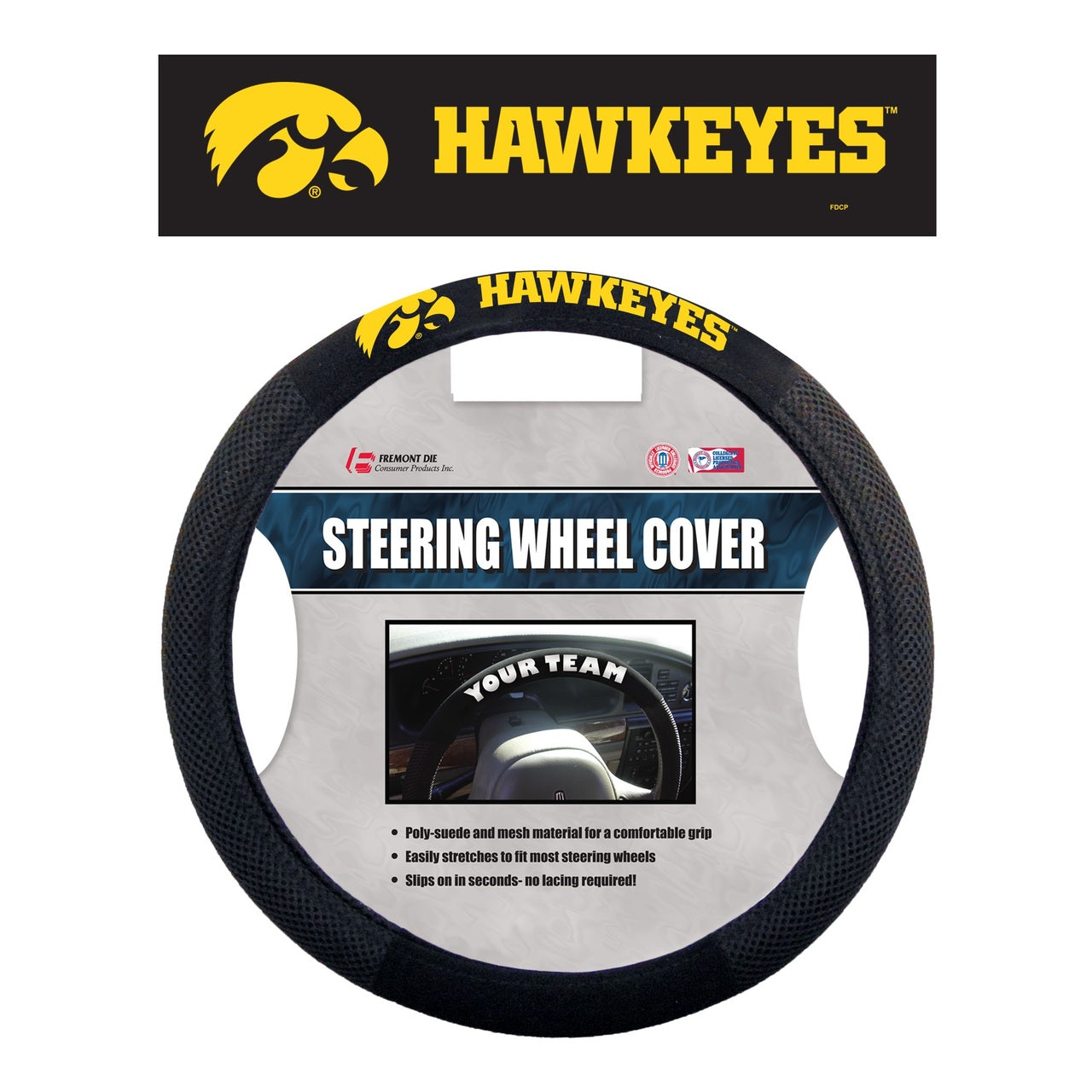 Iowa Hawkeyes Mesh Steering Wheel Cover by Fremont Die