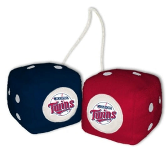 Minnesota Twins Plush Fuzzy Dice - 3" vibrant team dice. High-quality plush. MLB licensed. Ideal for cars, man caves, offices, or as a gift!