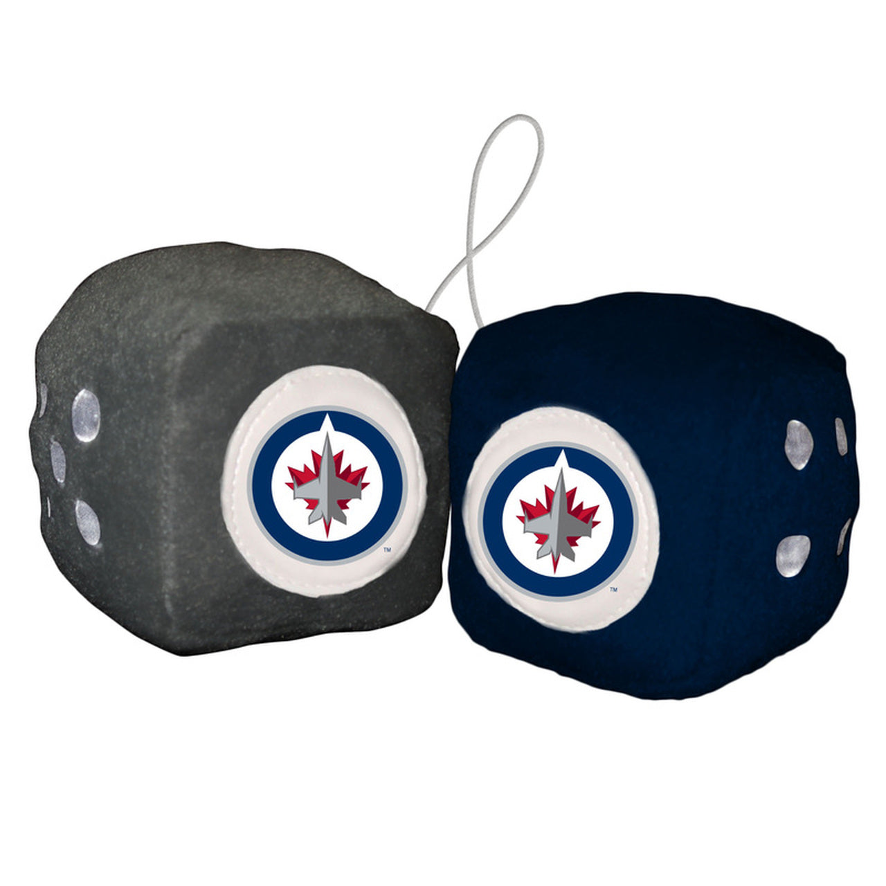 Winnipeg Jets NHL Plush Dice - 3" team-colored, logo dice. High-quality plush. Official NHL licensed. By Fremont Die.