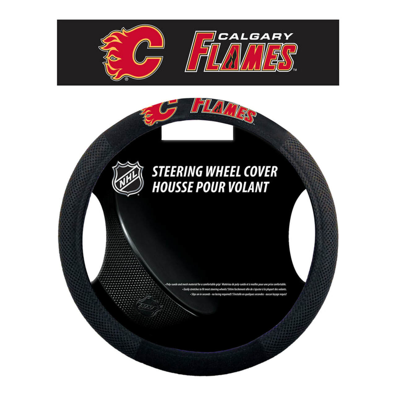 Calgary Flames Mesh Steering Wheel Cover by Fremont Die