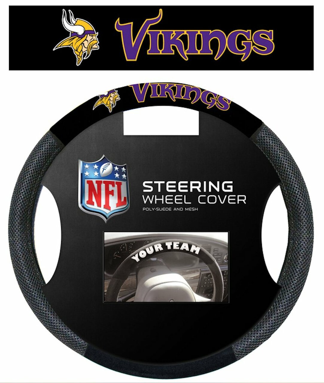 Minnesota Vikings Mesh Steering Wheel Cover by Fremont Die