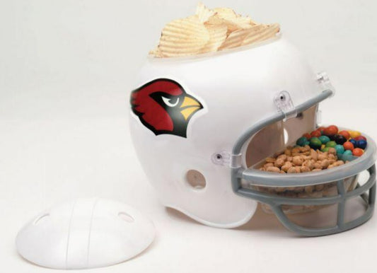 Arizona Cardinals NFL Snack Helmet with dual snack compartments, microwave- and dishwasher-safe, made in USA.